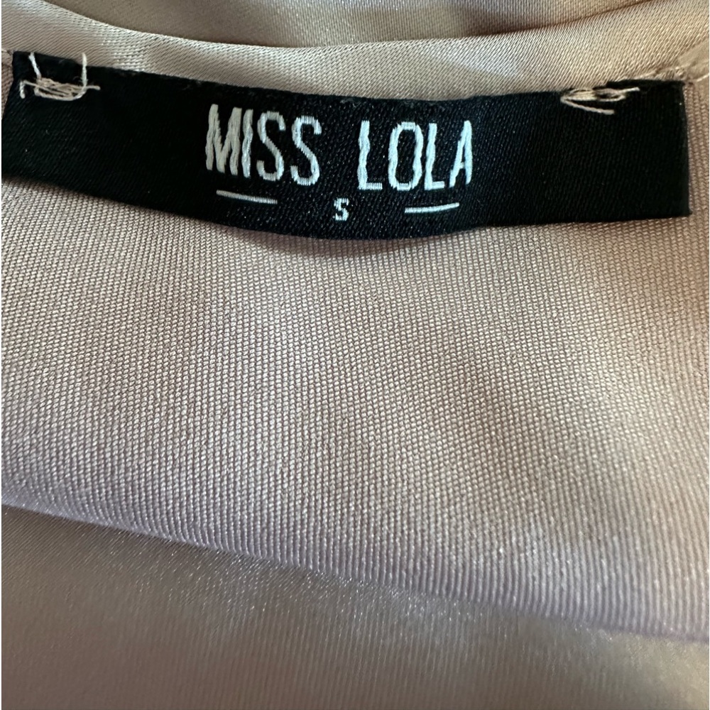 Miss Lola long satin dress with slit opening
